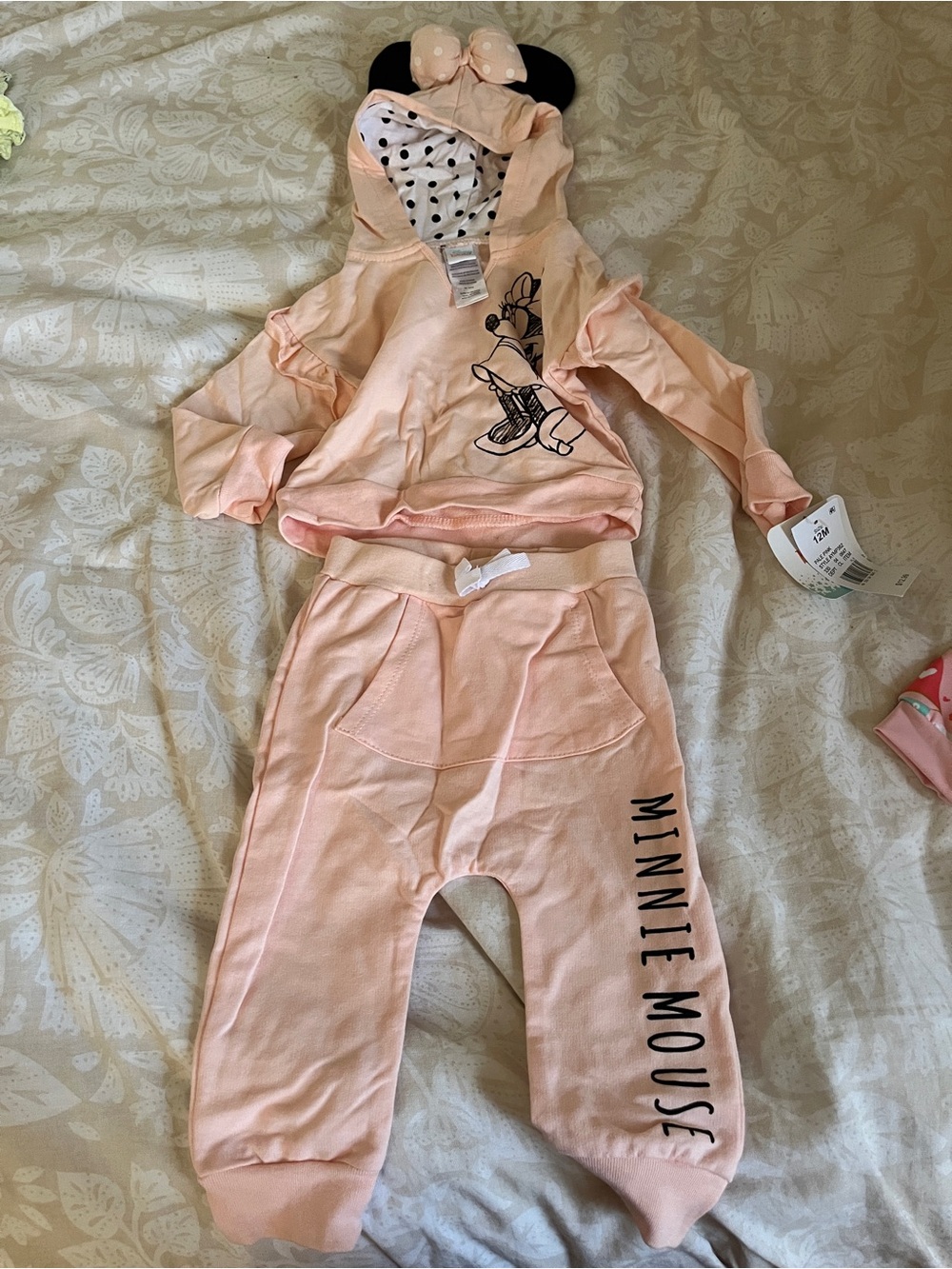 Disney Pink Minnie Mouse Hoodie & Jogger Set for Kids